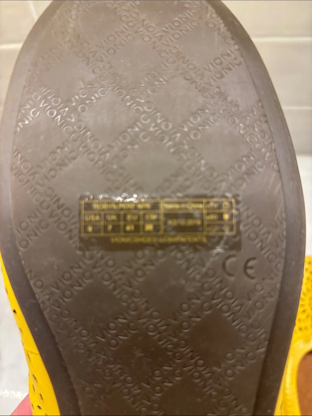 Vionic Yellow Perforated Ballet Flats